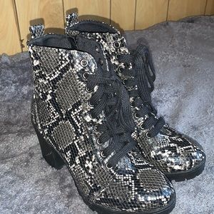 Ankle boots (not real snake skin)